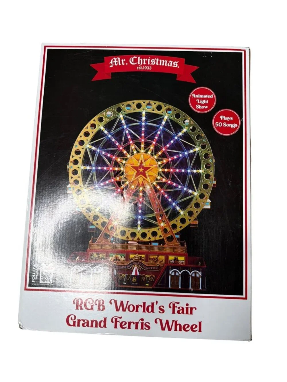 NWB Mr. Christmas Light Snow Ferris Wheel Multicolor